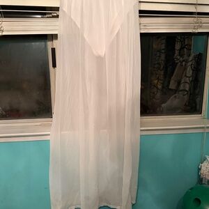 Cream sheer long skirt with bottoms